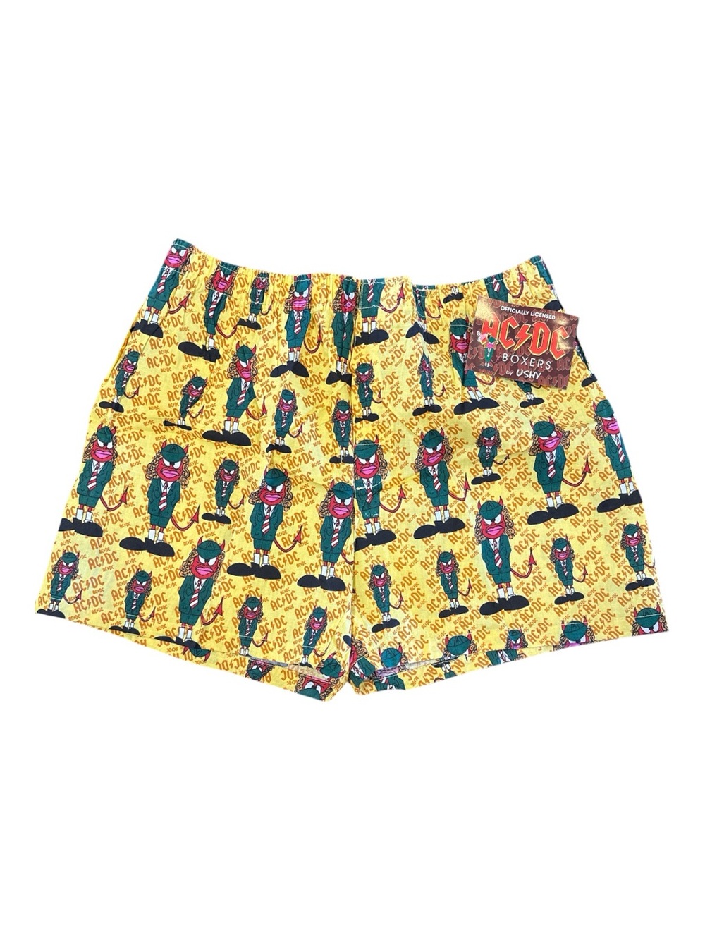 AC/DC Yellow Cartoon Print Boxers NWT